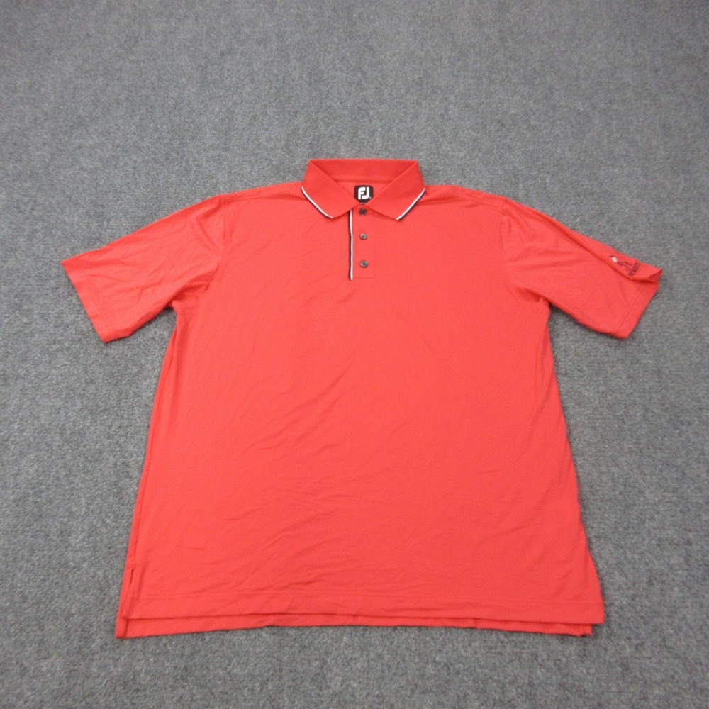 FootJoy Polo Shirt Mens XL Red Nylon Spandex Stretch Golf Jersey Collared